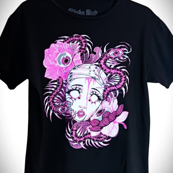 Centipede Head T-Shirt By Pinku Kult Sz S VGUC - Picture 3 of 6